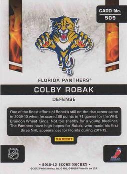 2012-13 Score - Gold Rush #509 Colby Robak Back