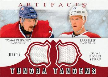 2012-13 Upper Deck Artifacts - Tundra Tandems Fight Straps Red #TT-PE Tomas Plekanec / Lars Eller Front