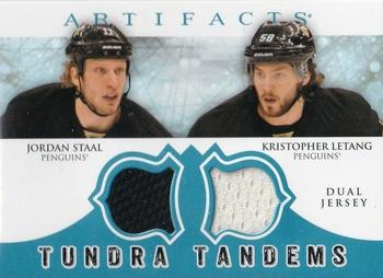 2012-13 Upper Deck Artifacts - Tundra Tandems Blue Dual Jersey #TT-SL Jordan Staal / Kris Letang Front
