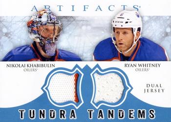 2012-13 Upper Deck Artifacts - Tundra Tandems Blue Dual Jersey #TT-WK Ryan Whitney / Nikolai Khabibulin Front