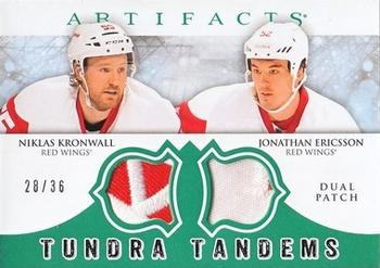 2012-13 Upper Deck Artifacts - Tundra Tandems Patches Emerald #TT-KE Niklas Kronwall / Jonathan Ericsson Front