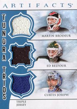 2012-13 Upper Deck Artifacts - Tundra Trios Jerseys Blue #TT3-BJB Martin Brodeur / Curtis Joseph / Ed Belfour Front