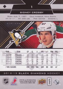 2012-13 Upper Deck Black Diamond - Ruby #1 Sidney Crosby Back