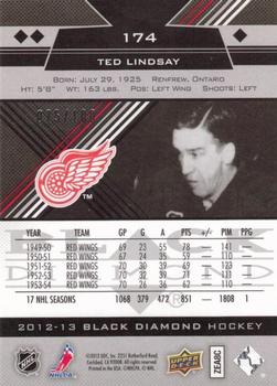 2012-13 Upper Deck Black Diamond - Ruby #174 Ted Lindsay Back