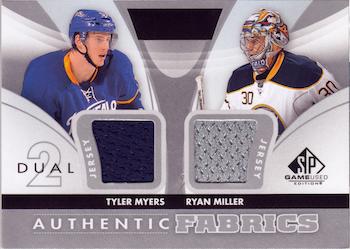 2012-13 SP Game Used - Authentic Fabrics Dual #AF2-MM Tyler Myers / Ryan Miller Front