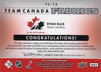 2012-13 SP Game Used - Team Canada Fabrics #TC-13 Ryan Ellis Back
