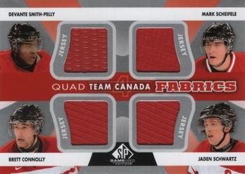 2012-13 SP Game Used - Team Canada Fabrics Quads #TC-37 Devante Smith-Pelly / Mark Scheifele / Brett Connolly / Jaden Schwartz Front