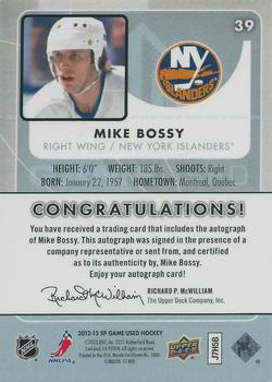 2012-13 SP Game Used - Gold Autographs #39 Mike Bossy Back