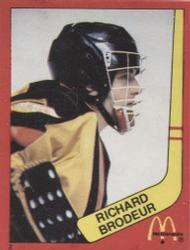 1982-83 McDonald's Stickers #2 Richard Brodeur Front