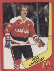 1982-83 McDonald's Stickers #32 Rod Langway Front