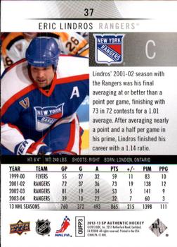 2012-13 SP Authentic #37 Eric Lindros Back