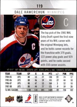 2012-13 SP Authentic #119 Dale Hawerchuk Back