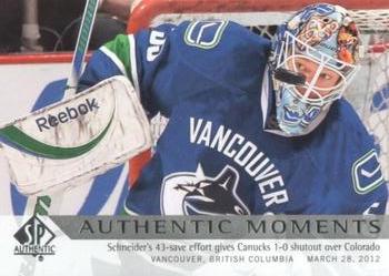 2012-13 SP Authentic #179 Cory Schneider Front