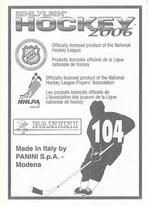 2005-06 Panini Stickers #104 Michael Nylander Back