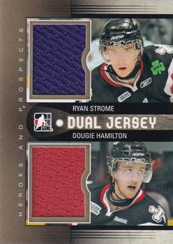 2012-13 In The Game Heroes and Prospects - Dual Jerseys Gold #DJ-03 Ryan Strome / Dougie Hamilton Front