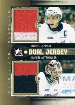 2012-13 In The Game Heroes and Prospects - Dual Jerseys Gold #DJ-06 Boone Jenner / Daniel Altshuller Front