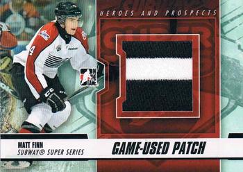 2012-13 In The Game Heroes and Prospects - Subway Super Series Jersey Patches #SSM-08 Matt Finn Front