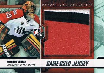 2012-13 In The Game Heroes and Prospects - Subway Super Series Jersey Silver #SSM-06 Malcolm Subban Front
