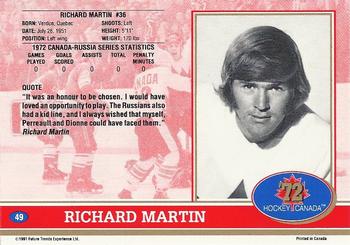 1991-92 Future Trends Canada ’72 #49 Rick Martin Back