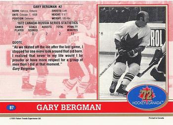 1991-92 Future Trends Canada ’72 #87 Gary Bergman Back