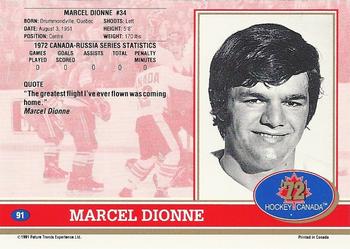 1991-92 Future Trends Canada ’72 #91 Marcel Dionne Back