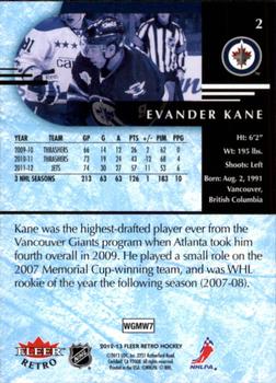 2012-13 Fleer Retro #2 Evander Kane Back