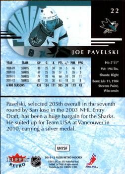 2012-13 Fleer Retro #22 Joe Pavelski Back