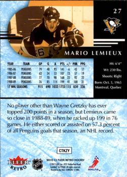 2012-13 Fleer Retro #27 Mario Lemieux Back