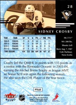 2012-13 Fleer Retro #28 Sidney Crosby Back
