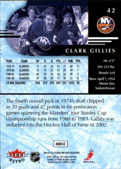 2012-13 Fleer Retro #42 Clark Gillies Back