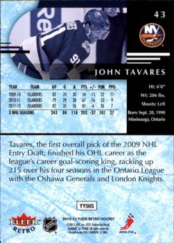 2012-13 Fleer Retro #43 John Tavares Back