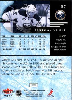 2012-13 Fleer Retro #87 Thomas Vanek Back