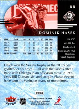 2012-13 Fleer Retro #88 Dominik Hasek Back