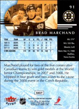 2012-13 Fleer Retro #91 Brad Marchand Back