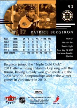 2012-13 Fleer Retro #93 Patrice Bergeron Back