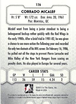 2012-13 In The Game Between The Pipes #126 Corrado Micalef Back