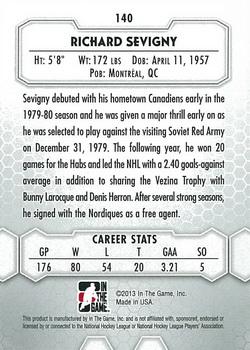 2012-13 In The Game Between The Pipes #140 Richard Sevigny Back