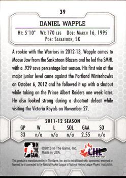 2012-13 In The Game Between The Pipes #39 Daniel Wapple Back