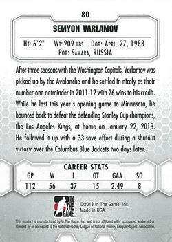 2012-13 In The Game Between The Pipes #80 Semyon Varlamov Back