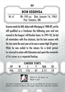 2012-13 In The Game Between The Pipes #99 Bob Essensa Back
