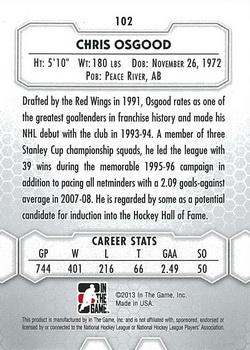 2012-13 In The Game Between The Pipes #102 Chris Osgood Back