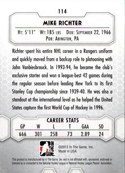 2012-13 In The Game Between The Pipes #114 Mike Richter Back