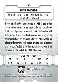 2012-13 In The Game Between The Pipes #125 Bob Froese Back