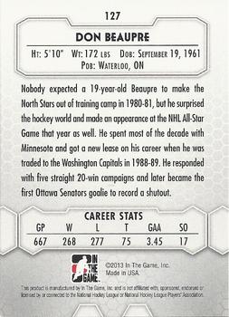 2012-13 In The Game Between The Pipes #127 Don Beaupre Back