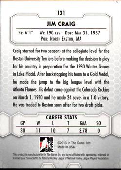 2012-13 In The Game Between The Pipes #131 Jim Craig Back