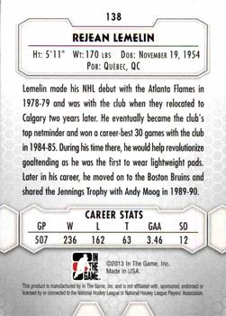 2012-13 In The Game Between The Pipes #138 Rejean Lemelin Back