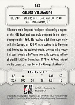 2012-13 In The Game Between The Pipes #152 Gilles Villemure Back