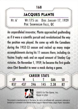 2012-13 In The Game Between The Pipes #168 Jacques Plante Back