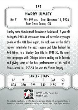 2012-13 In The Game Between The Pipes #174 Harry Lumley Back