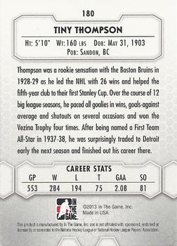 2012-13 In The Game Between The Pipes #180 Tiny Thompson Back